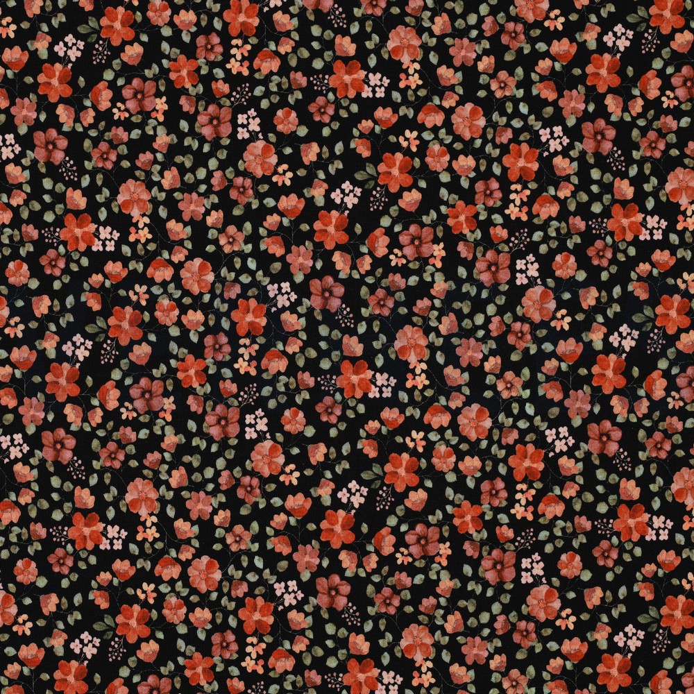 JERSEY GOTS DIGITAL FLOWERS BLACK