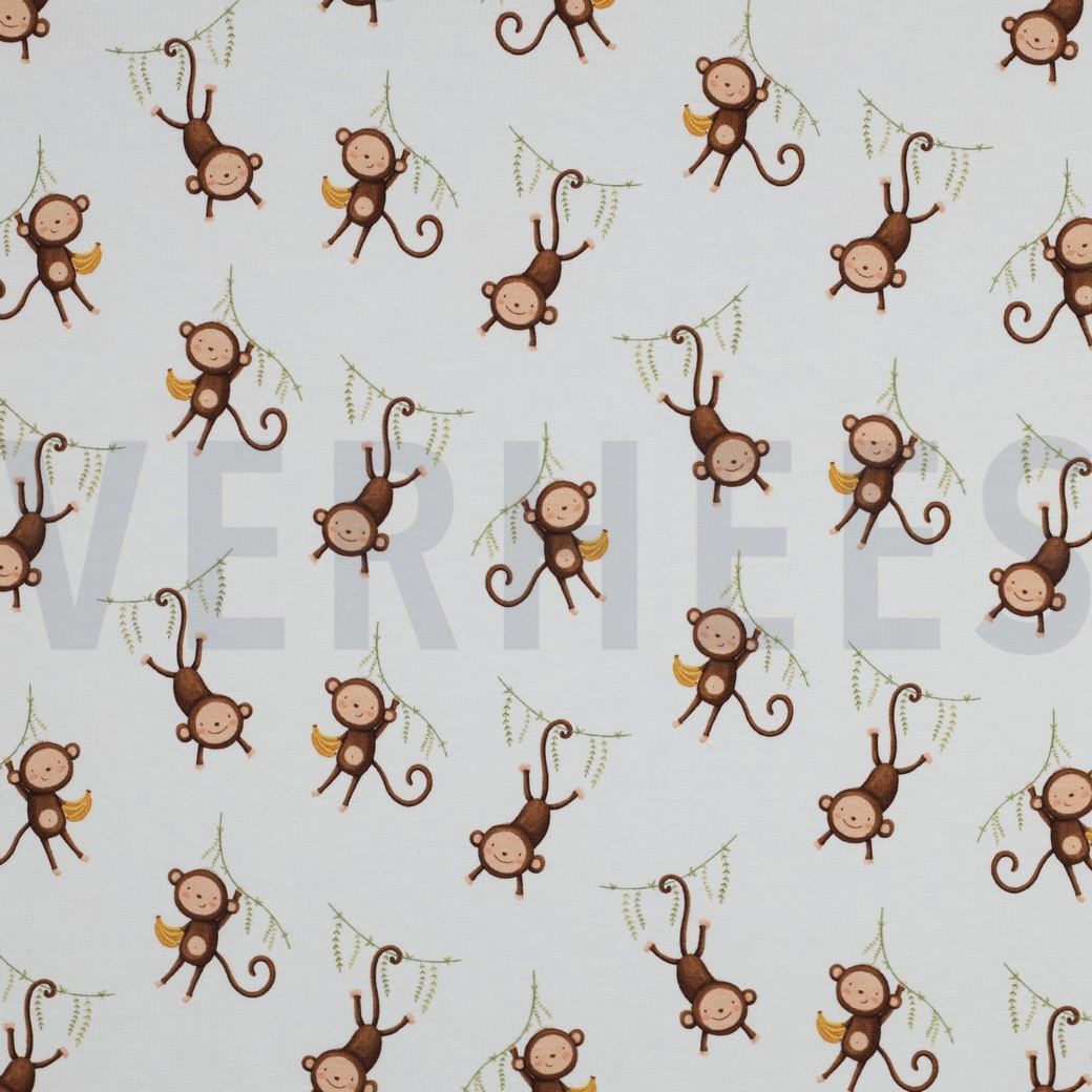 JERSEY GOTS DIGITAL ANIMALS WHITE