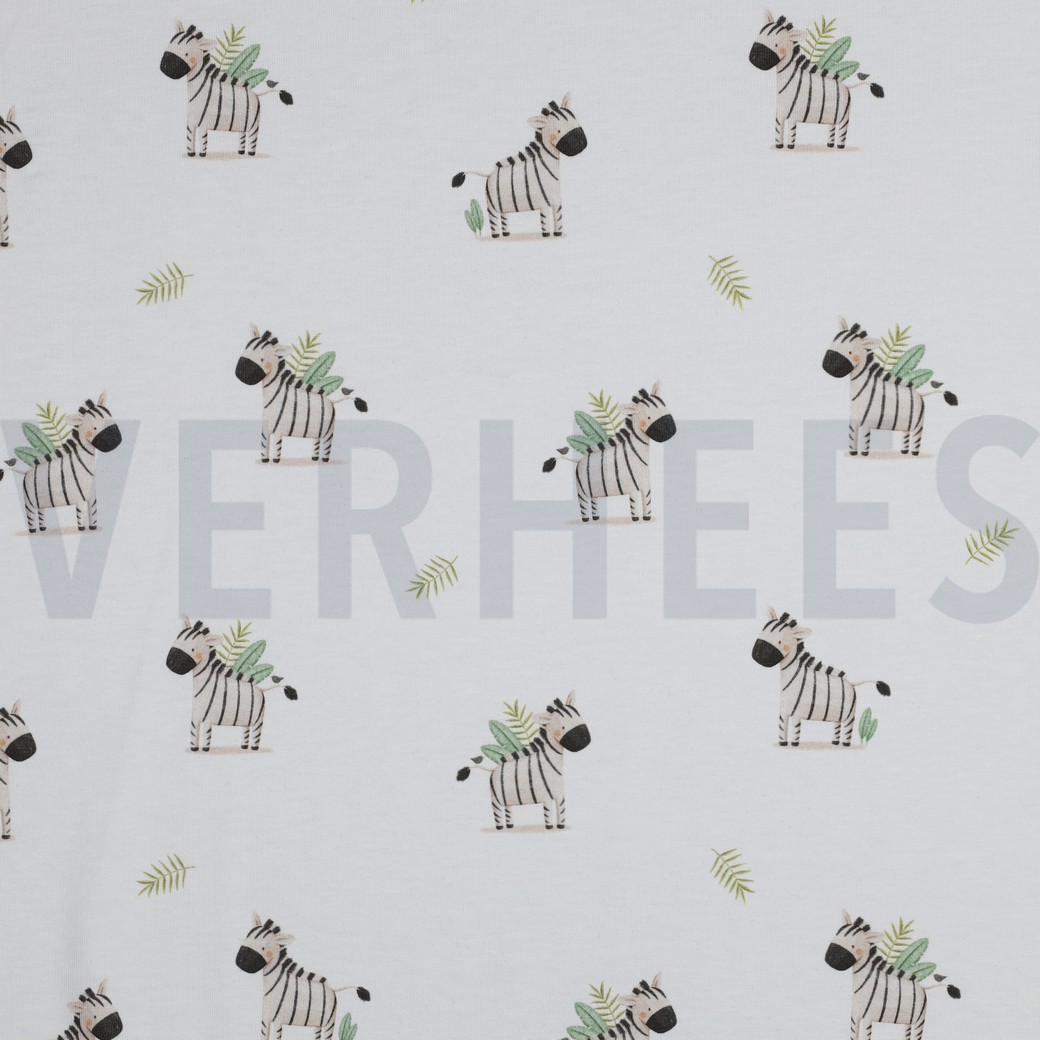 JERSEY GOTS DIGITAL ANIMALS WHITE