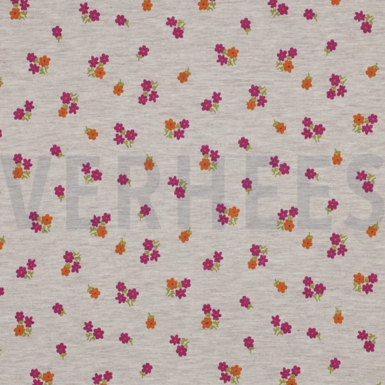 JERSEY MÉLANGE FLEURS SABLE CLAIR #7