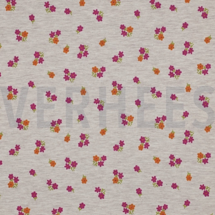 JERSEY MELANGE FLOWERS LIGHT SAND (hover)