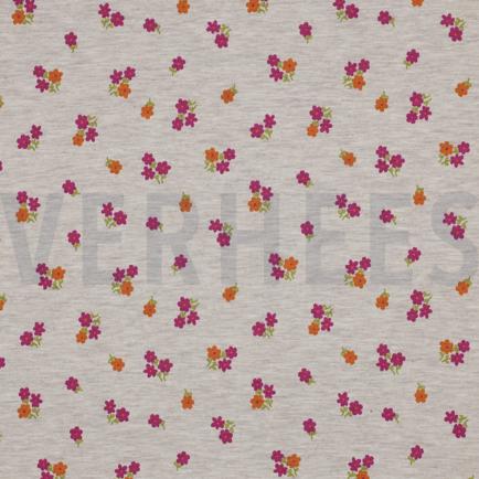 JERSEY MELANGE FLOWERS LIGHT SAND (hover)
