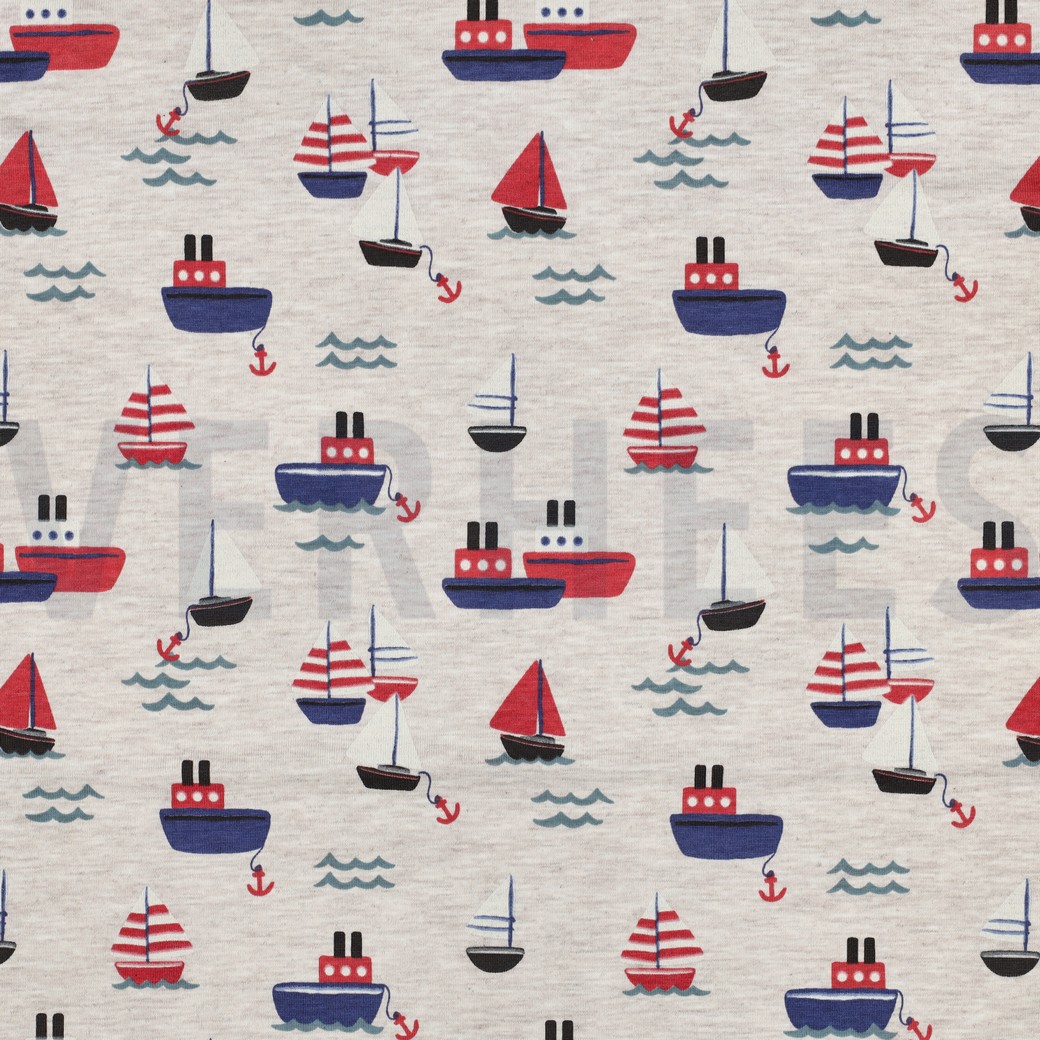 JERSEY MÉLANGE BATEAUX SABLE CLAIR