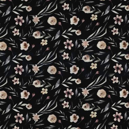 WAFFELJERSEY DIGITAL BLUMEN SCHWARZ (hover)
