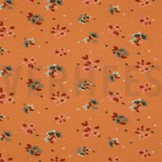 WAFFLE JERSEY FLOWERS SALMON (thumbnail)