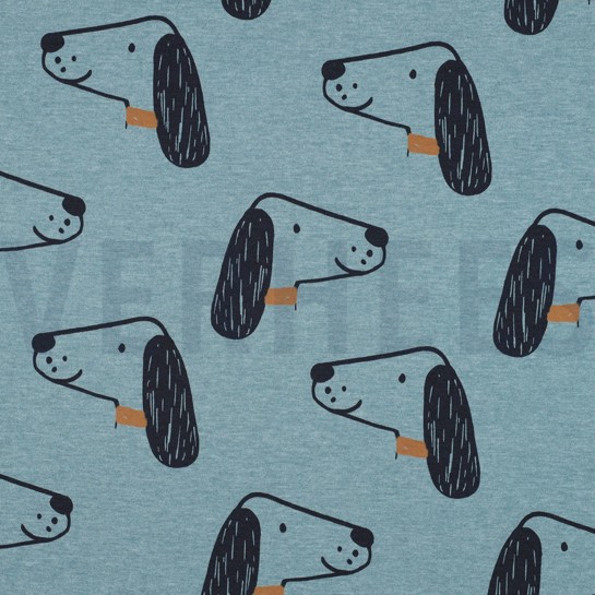 JERSEY MÉLANGE CHIENS BLEU FUMÉE #7