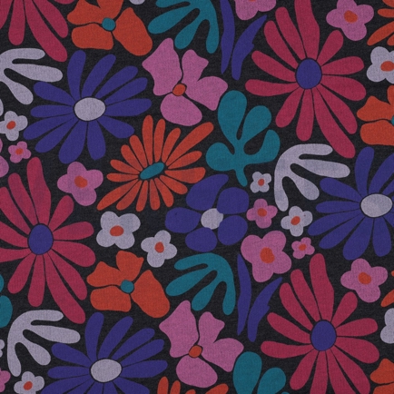 SWEAT MELANGE BLOEMEN INDIGO (hover)