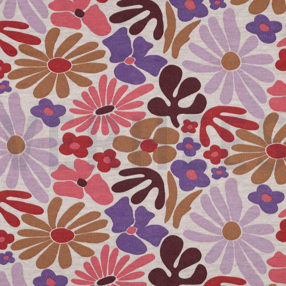 SWEAT MELANGE FLOWERS LIGHT SAND