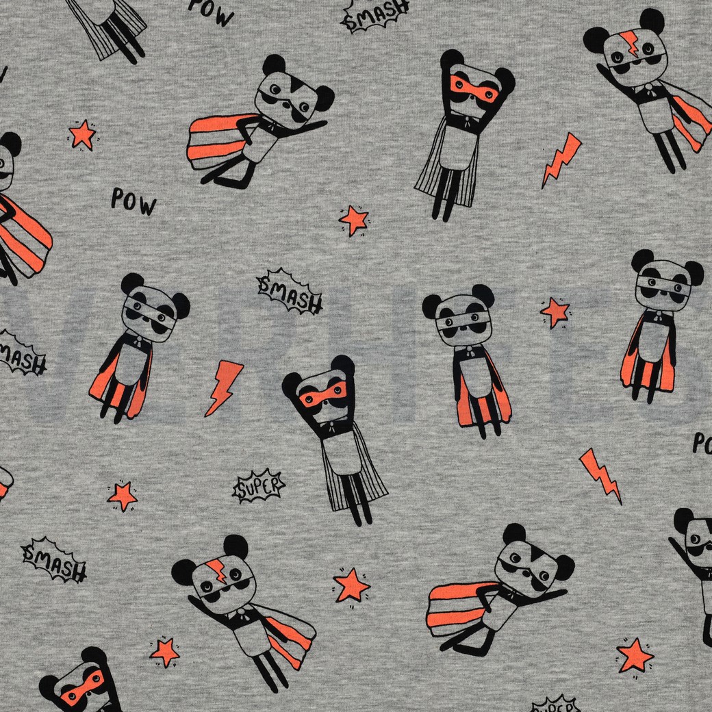 JERSEY MELANGE NEON SUPER HEROES LIGHT GREY
