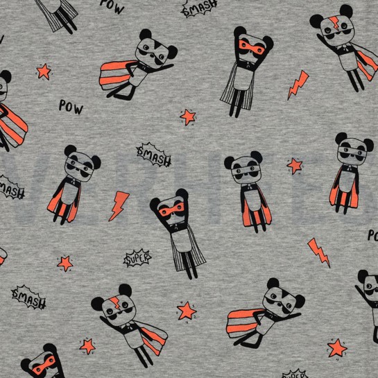 JERSEY MELANGE NEON SUPERHELDEN LICHTGRIJS #7