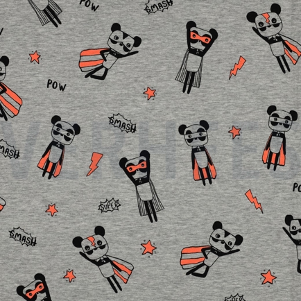 JERSEY MELANGE NEON SUPERHELDEN HELLGRAU (hover)