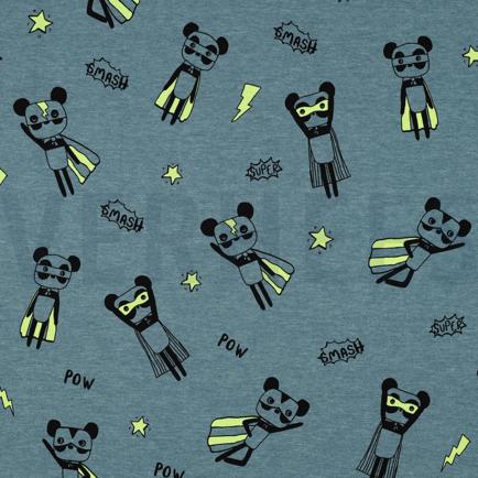 JERSEY MÉLANGE NEON SUPER HÉROS BLEU FUMÉE (hover)