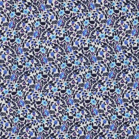 FRENCH TERRY DIGITAL BLUMEN GEBROCHEN WEISS #7