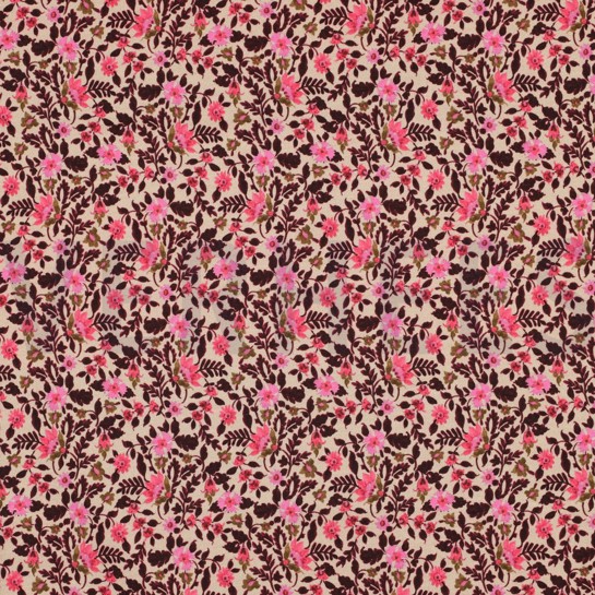FRENCH TERRY DIGITAL FLOWERS BEIGE #7