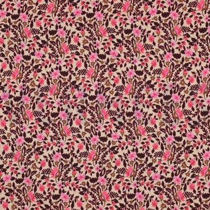 FRENCH TERRY DIGITAL BLUMEN BEIGE (hover)