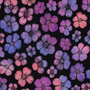 FRENCH TERRY DIGITAL FLOWERS NAVY (thumbnail)