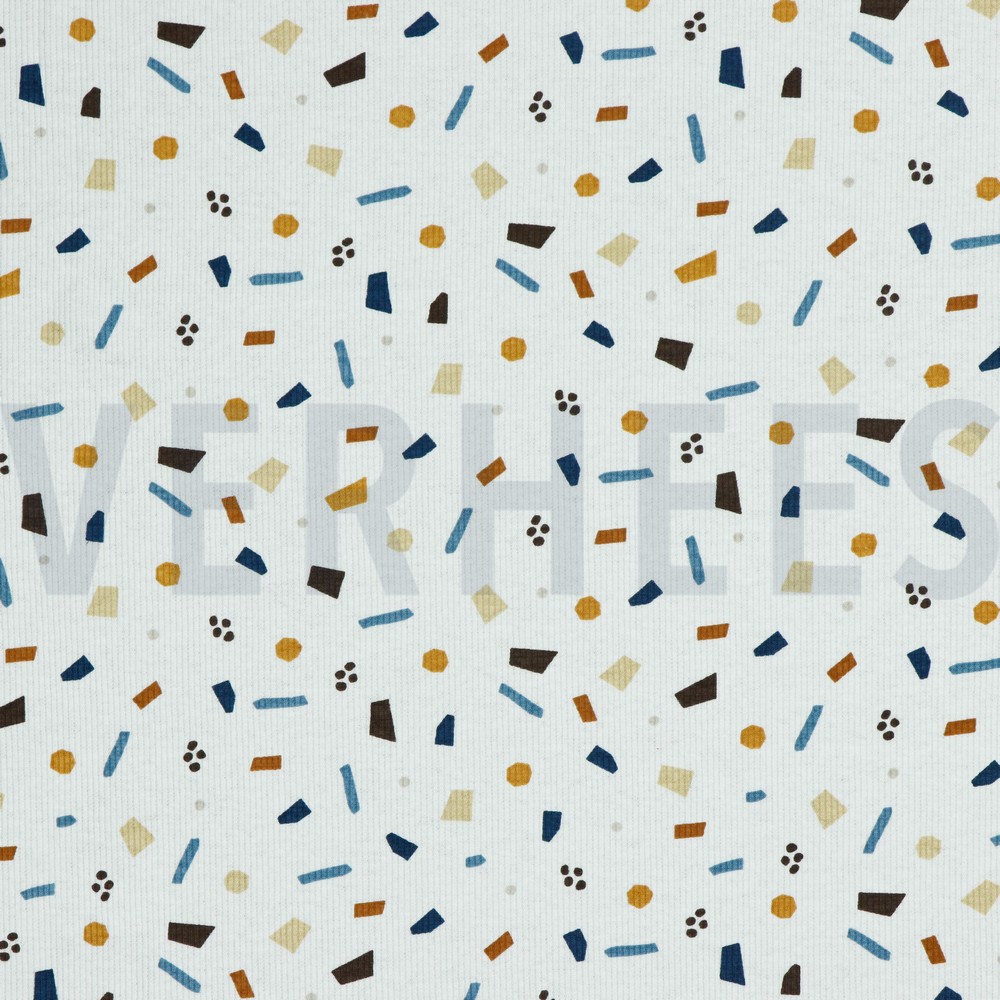 RIB JERSEY PUNTJES WIT