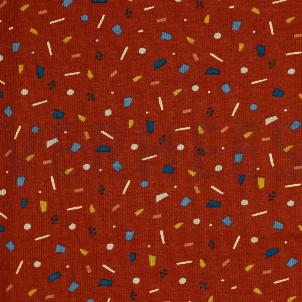 RIB JERSEY PUNTJES BRICK