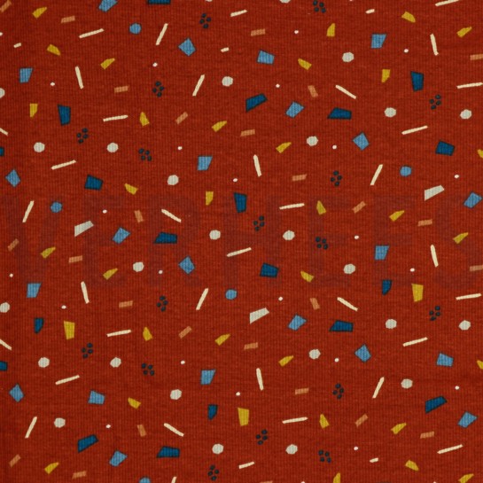 JERSEY CÔTELÉ POINTS ROUGE BRIQUE #7