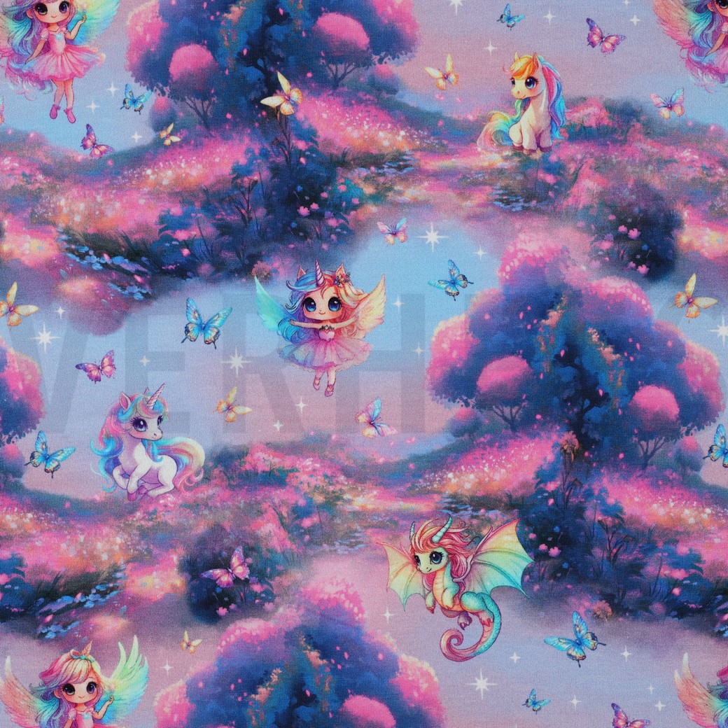 FRENCH TERRY DIGITAL FAIRIES PINK