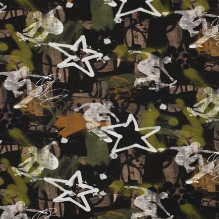 FRENCH TERRY DIGITAL GRAFFITI VERT ARMÉE (hover)
