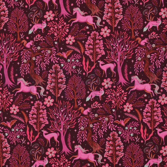 FRENCH TERRY DIGITAAL BOSDIEREN BORDEAUXROOD #7