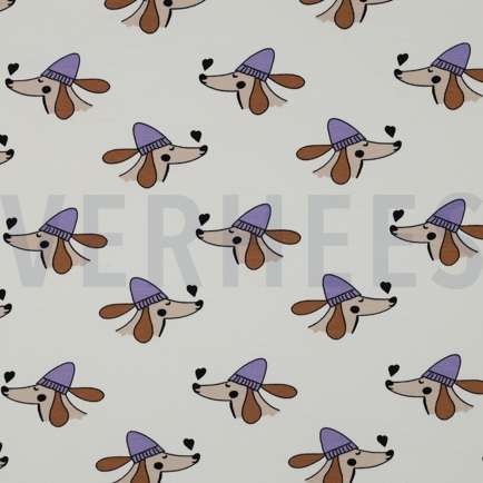 FRENCH TERRY HUNDE UND HERZEN GEBROCHEN WEISS (hover)