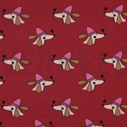 FRENCH TERRY CHIENS ET CŒURS ROUGE (thumbnail)