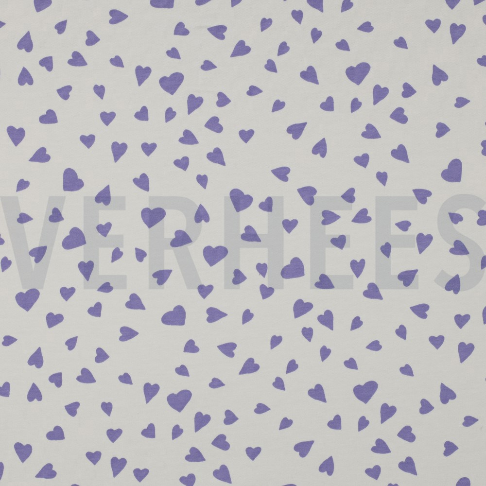 FRENCH TERRY HUNDE UND HERZEN GEBROCHEN WEISS