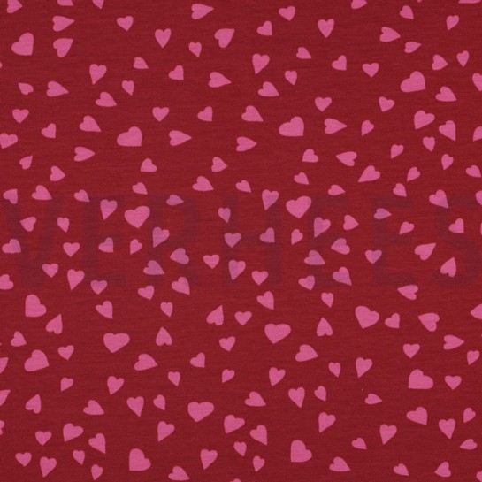 FRENCH TERRY HUNDE UND HERZEN ROT #7