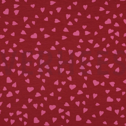 FRENCH TERRY HUNDE UND HERZEN ROT (hover)