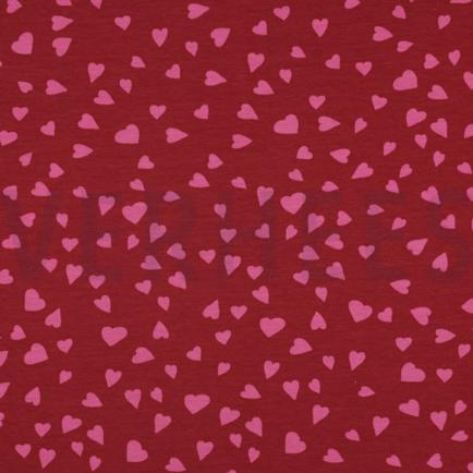 FRENCH TERRY DOGS AND HEARTS RED (hover)