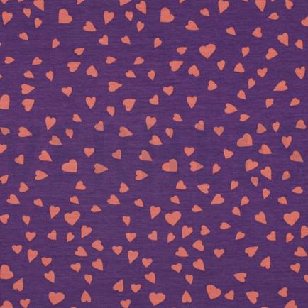 FRENCH TERRY DOGS AND HEARTS PURPLE (hover)
