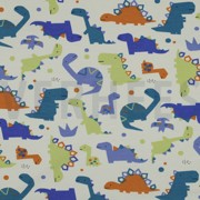 FRENCH TERRY DINOSAURIER GEBROCHEN WEISS (thumbnail)