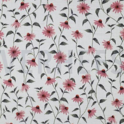DOUBLE GAUZE GOTS DIGITAAL BLOEMEN WIT (hover)