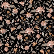 BAMBUS BAUMWOLL JERSEY BLUMEN SCHWARZ (thumbnail)