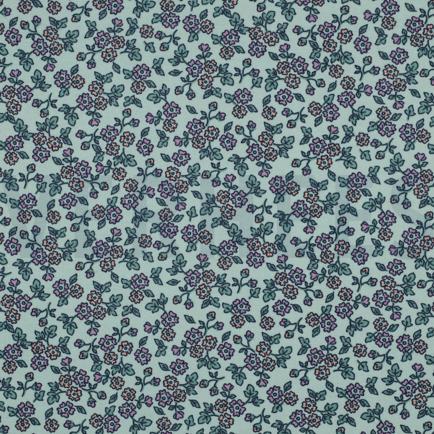 FLANELLE FLEURS MENTHE (hover)