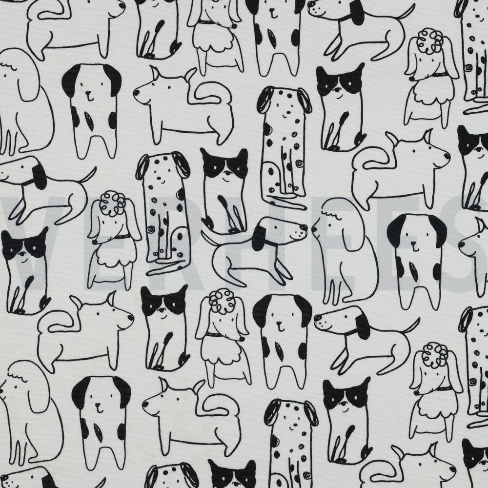 FLANELL HUNDE GEBROCHEN WEISS