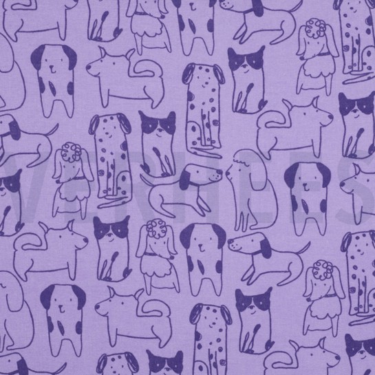 FLANELLE CHIENS VIOLET #7
