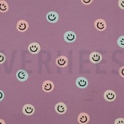 FLANELL SMILEYS LAVENDEL (thumbnail)
