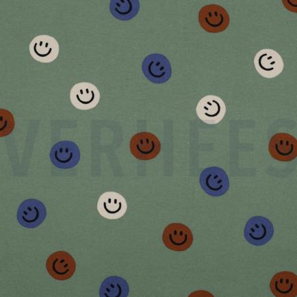 FLANNEL HAPPY FACES ARMY GREEN (hover)