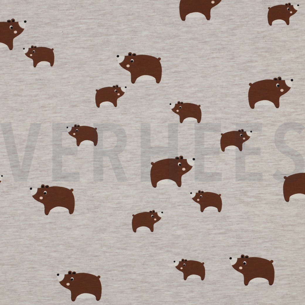JERSEY MELANGE BEARS LIGHT SAND