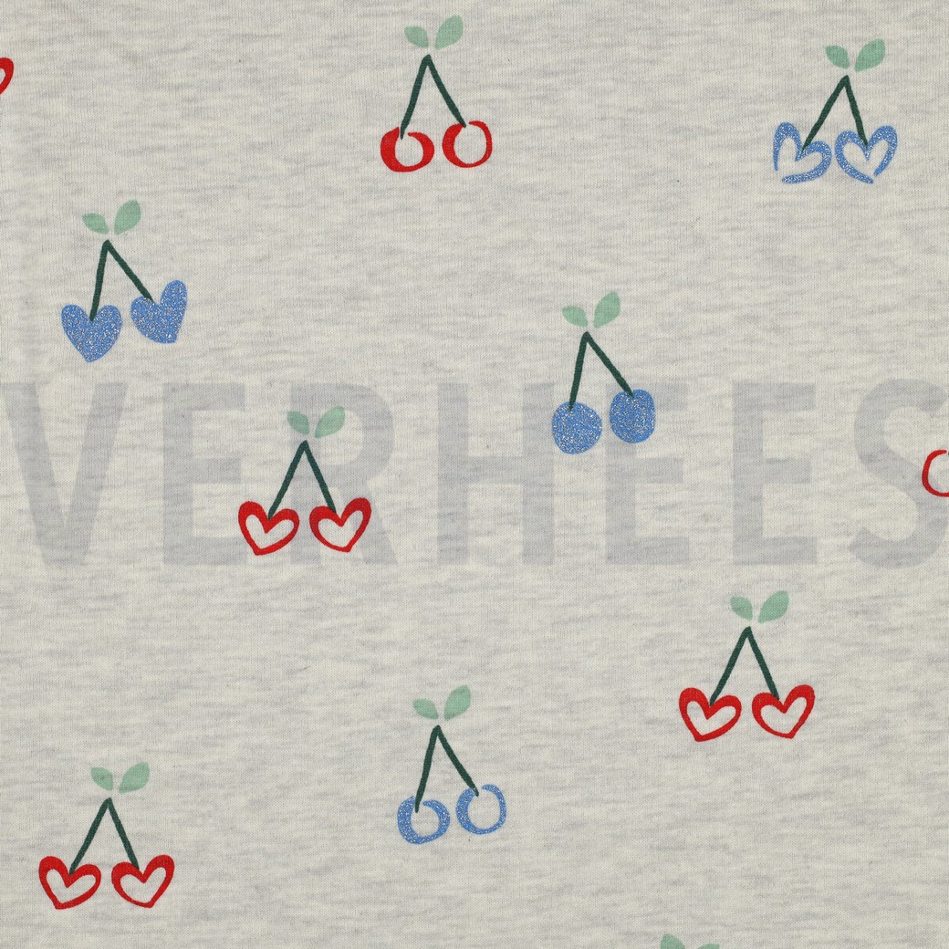 SWEAT MELANGE GLITTER CHERRIES ECRU