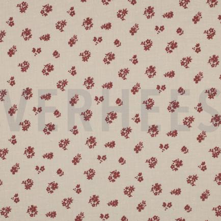 DOUBLE GAZE DE COTON DOBBY FLEURS PÊCHE (hover)