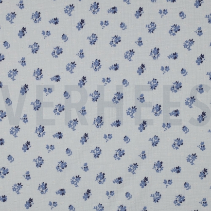 DOUBLE GAUZE DOBBY FLOWERS WHITE (hover)