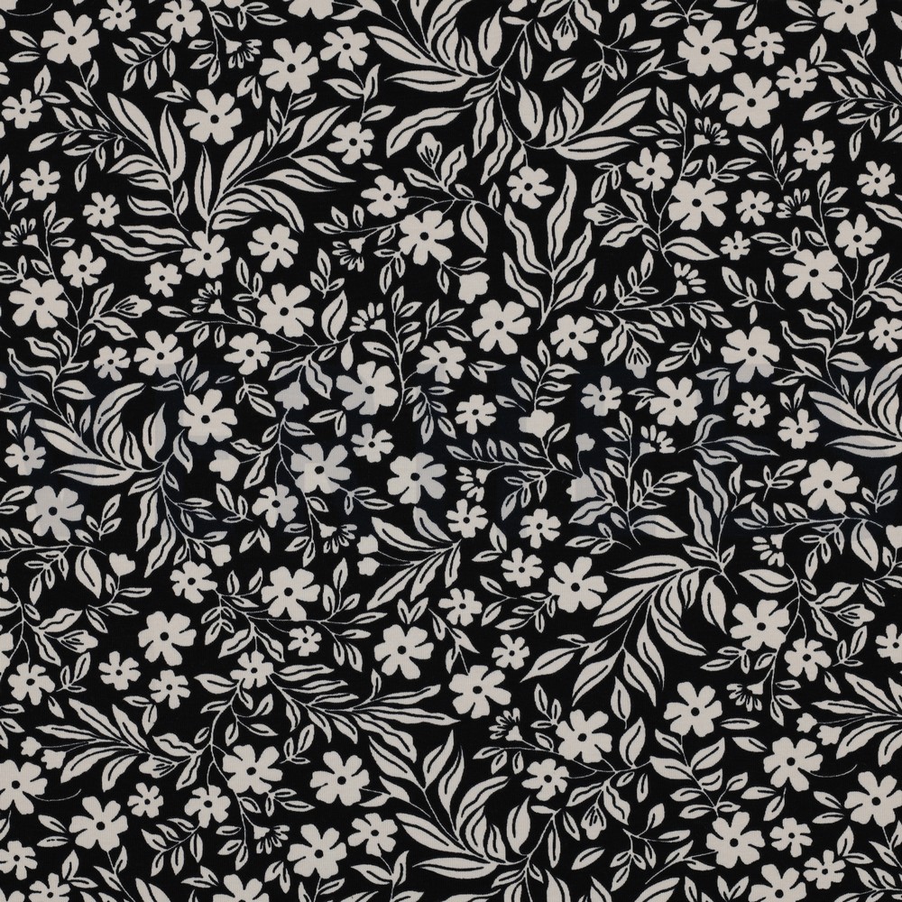 JERSEY FLOWERS BLACK