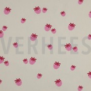 BAUMWOLLE POPELINE GOTS NATURAL BEEREN NATUR/FUCHSIA (thumbnail)