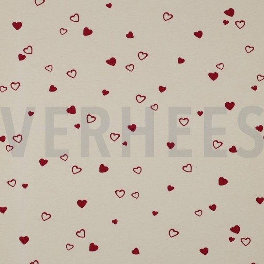 JERSEY GOTS NATUREL CŒURS NATUREL/FUCHSIA #7