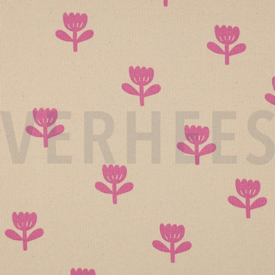 RIPPJERSEY GOTS NATURAL BLUMEN NATUR/FUCHSIA #7