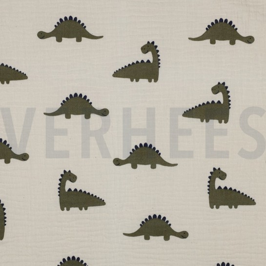 DOUBLE GAUZE GOTS NATURAL DINOSAURUSSEN NATUREL #7